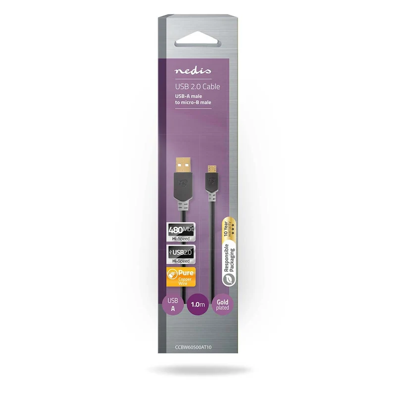 USB-Kabel USB 2.0 - USB-A Male - USB Micro-B Male