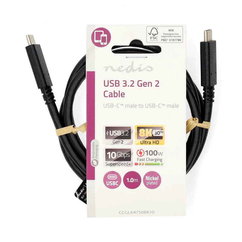 USB-Kabel USB 3.2 Gen 2 - USB-C™ Male - USB-C™ Male