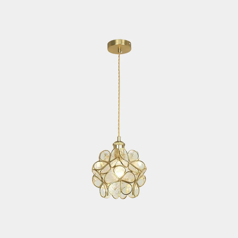 Hanglamp Bloemblaadjes Glas Messing Verstelbaar LED Verlichting Eetkamer Keuken Woonkamer Nordic Scandinavisch | Sansoti