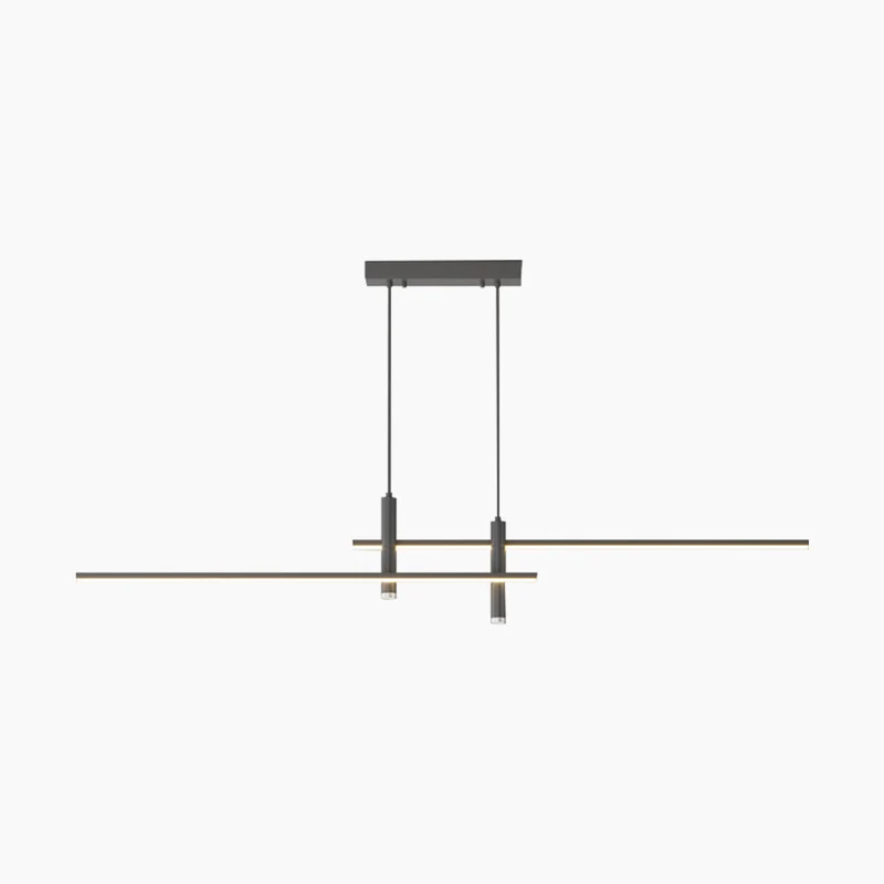 Hanglamp Minimalistisch LED met Spotlights Zwart Goud Aluminium Dimbaar Afstandsbediening voor Eetkamer | Sansoti