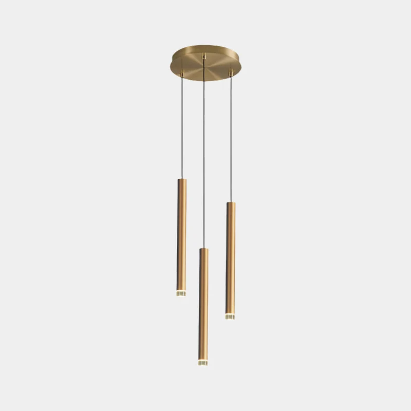 Gouden Hanglamp Slanke Buis LED Verstelbaar 3 Lichttemperaturen Modern Minimalistisch Design Aluminium | Sansoti