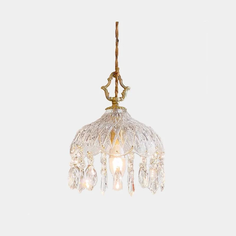 Kristallen Hanglamp Messing Glas Vintage Frans 15cm 20cm E14 | Sansoti