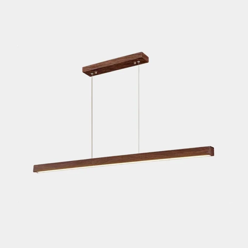 Hanglamp Lineair LED Dimbaar Notenhout IJzer Acrylic Eetkamer Woonkamer Scandinavisch Modern Design Verlichting | Sansoti