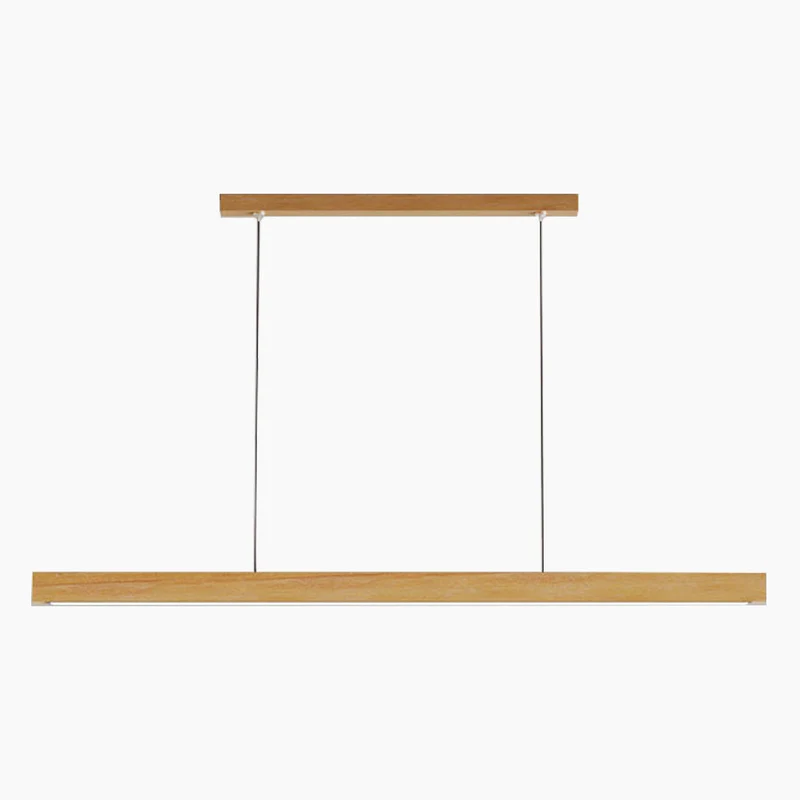 Lineaire Hanglamp Rubberhout LED Minimalistisch Scandinavisch Design Eetkamer Keukeneiland Eettafel Verlichting | Sansoti