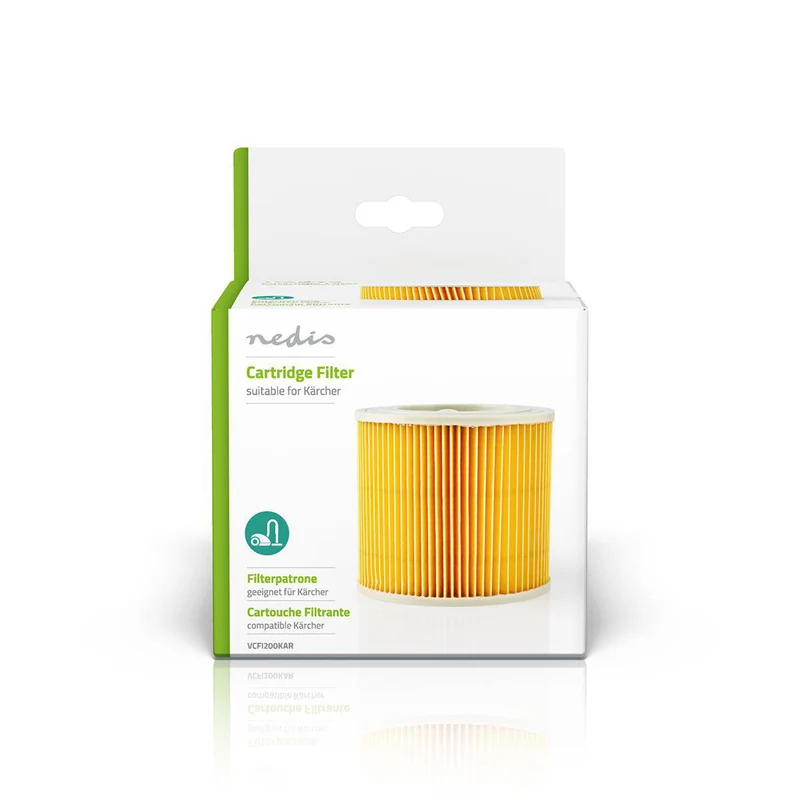 Stofzuiger Cartridge-Filter Vervanging voor: Kärcher - A 2101 / A 2201 / WD 1 / WD 2 / WD 3 - Cartridgefilter