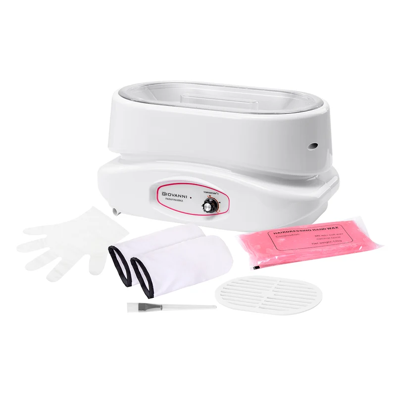 Set D Paraffine 220W + 8x Perzik Paraffine – Giovanni Waxbrander – Professioneel Paraffinebad voor Handen en Lichaam