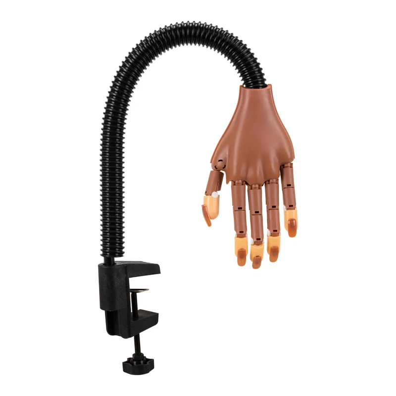 Oefenhand Manicure met Klem – 100 Vervangbare Nageltips – Verstelbare Trainingshand – Flexibele Vingers – Model 95