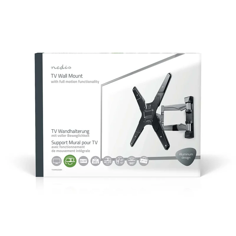 Draai- en Kantelbare TV-Muurbeugel 23 - 55" - Maximaal schermgewicht: 30 kg - Kantelbaar