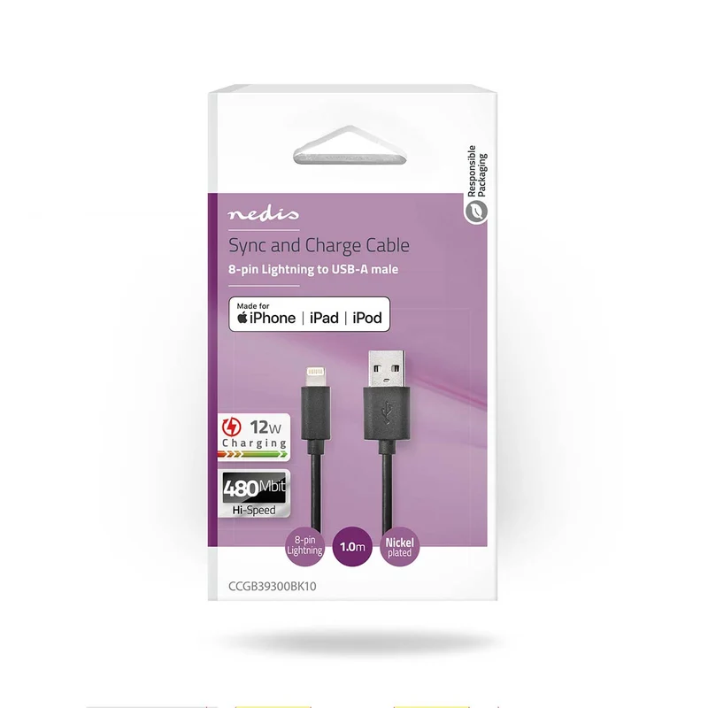 Lightning Kabel USB 2.0 - Apple Lightning 8-Pins - USB-A Male