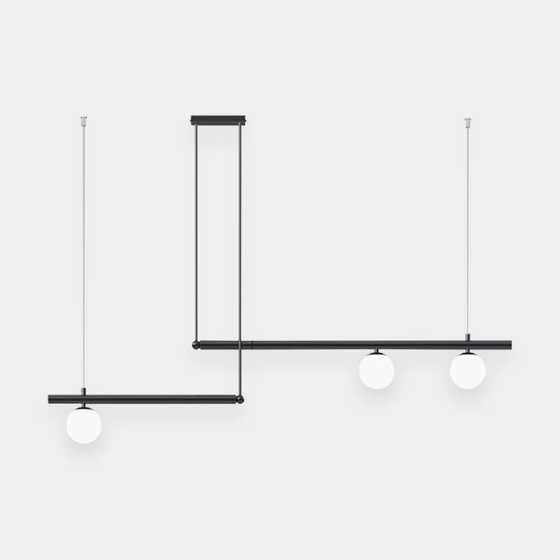 Lineaire Hanglamp Metaal Glas Zwart Goud Meerdere Lichtpunten Eettafel Woonkamer Keukeneiland LED Modern | Sansoti