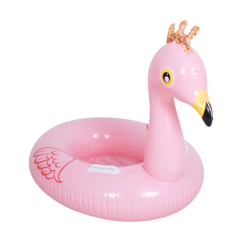 SunClub Opblaasbare Flamingo Boot Voor Kinderen – 107 x 71,5 cm – Zwembadboot Met Handgrepen – Roze