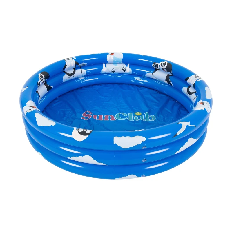 SunClub Opblaasbaar Kinderzwembad 100 cm – Blauw – Rond Zwembad Voor Peuters en Kleuters – 95 Liter