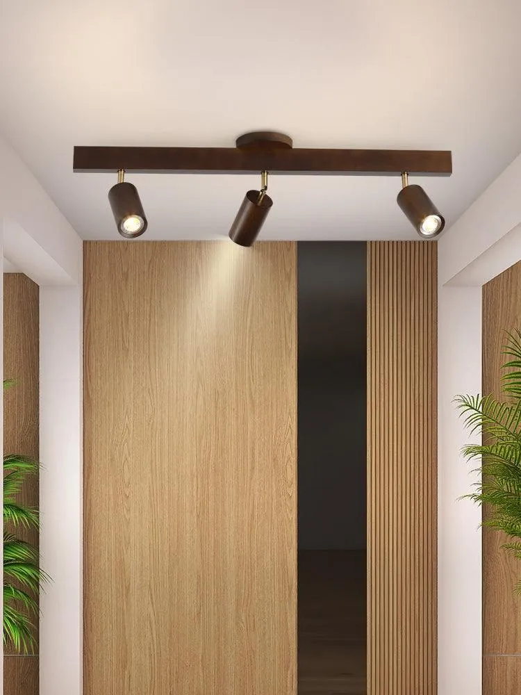 Modulaire Houten Plafondlamp met Verstelbaar Licht – Scandinavisch Design | Sansoti