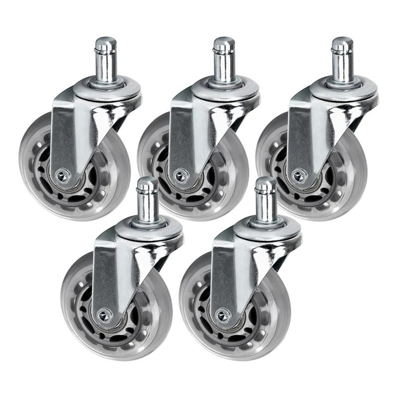ACTIVESHOP Roll Speed Krukwielen Set Van 5 Zilver Voor Professioneel Gebruik In Nagelstudio
