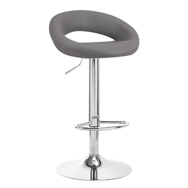 4RICO Barstoel QS B10 Grijs Verstelbaar Met Gasveer Voor Receptie Of Thuis 360 Graden Draaibaar