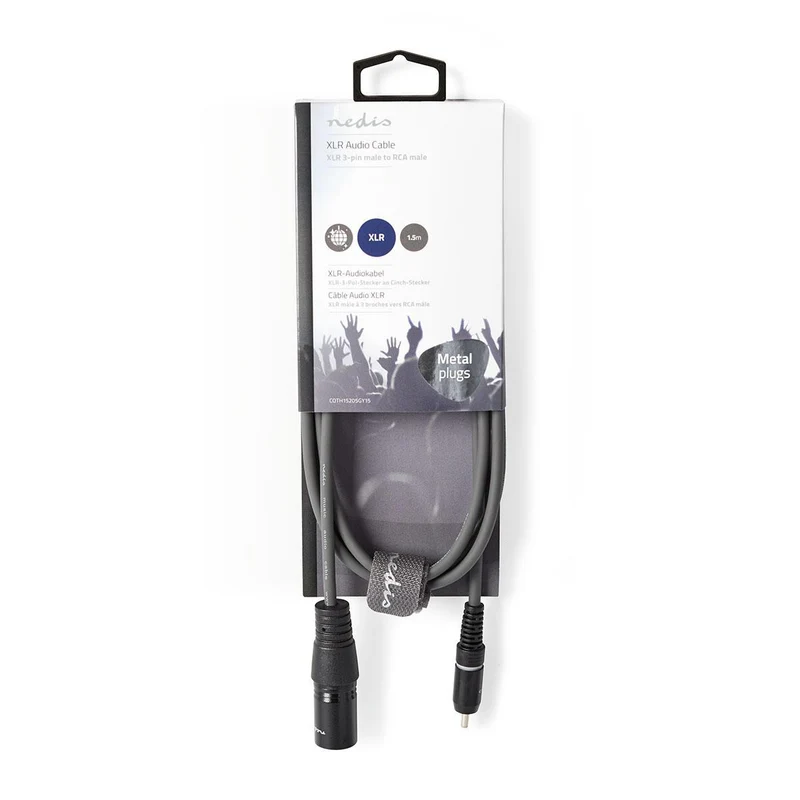 Ongebalanceerde Audiokabel XLR 3-Pins Male - RCA Male - Vernikkeld