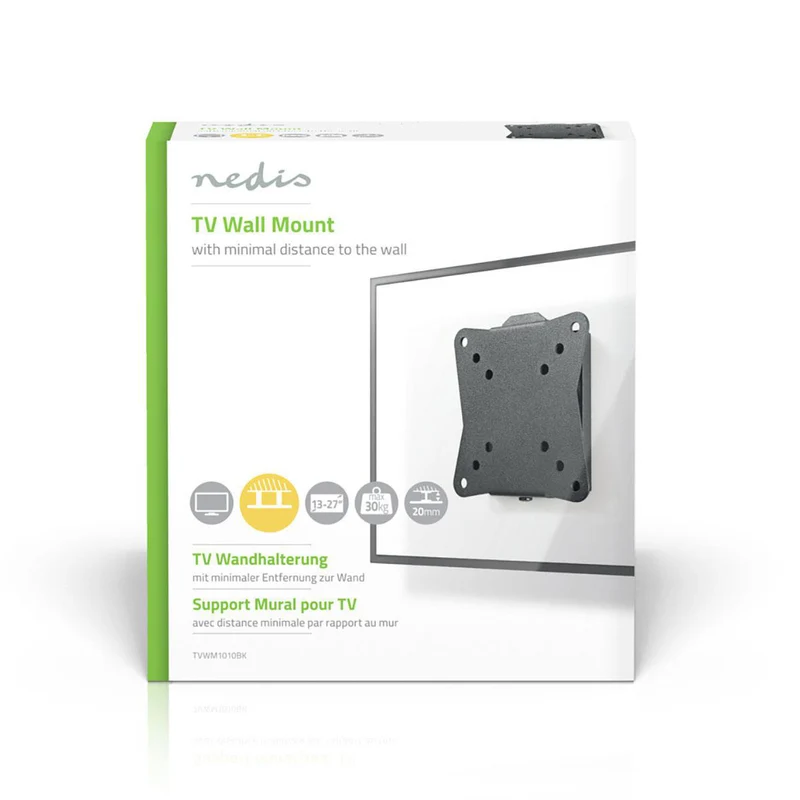 Vaste TV-Muurbeugel 13 - 27" - Maximaal schermgewicht: 30 kg - Minimale muurafstand: 20 mm