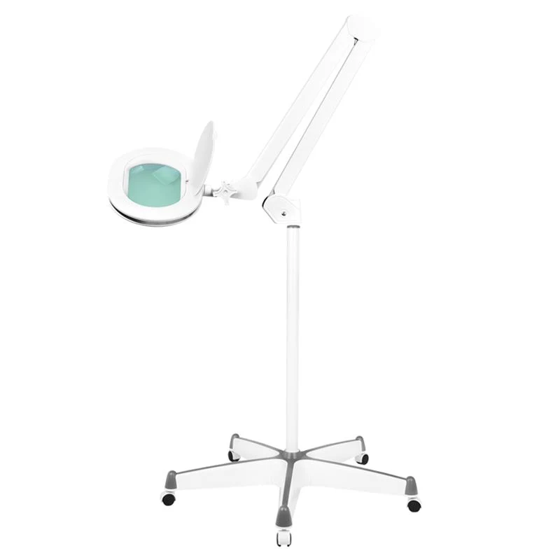 2de kansje Loeplamp LED 5D op Statief met Wielen – 60 SMD LED – Instelbare Lichtsterkte – Pedicure & Manicure – Elegante 6028 Wit