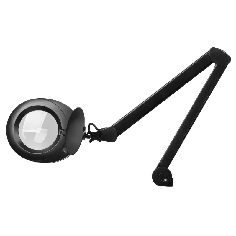 Vergrootlamp Elegante 6025 Zwart – 60 LED SMD – 5D Vergroting – Met Schroefklem – Professionele Loeplamp voor Salon & Precisiewerk