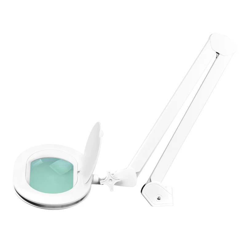 2de kansje Loeplamp LED 5D met Schroefklem – 60 SMD LED – Instelbare Lichtsterkte – Manicure Make-up – Elegante 6028 Wit