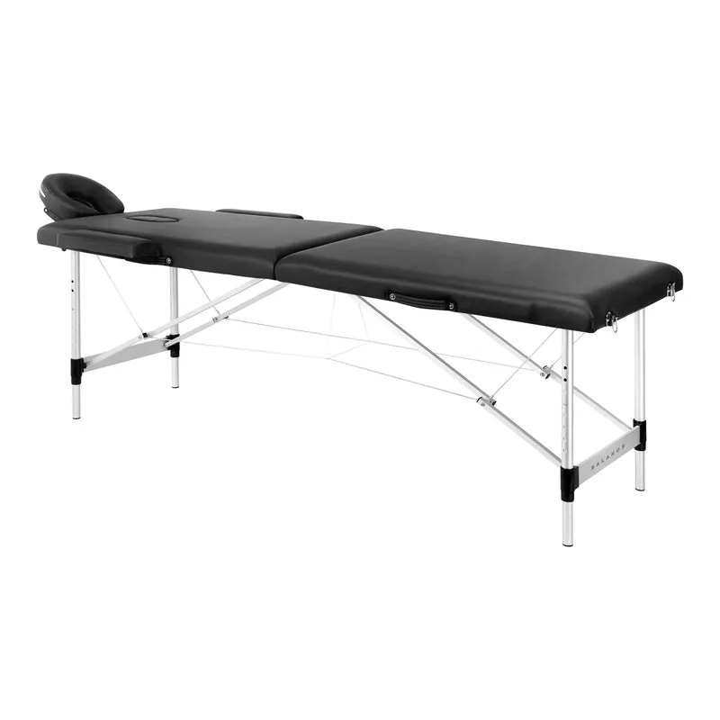 Balance Opklapbare Massagetafel Aluminium 2-Delig Zwart – Lichtgewicht – Verstelbaar – Inclusief Draagtas