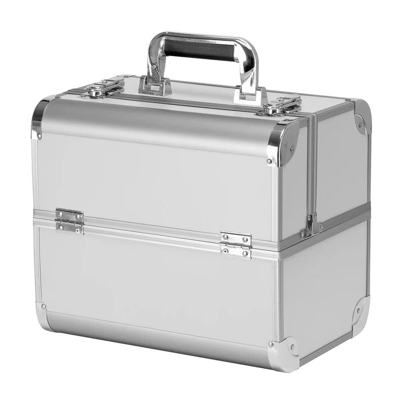 Zilveren Make-up Koffer SC40 – Professionele Beautycase voor Visagie, Nagelstyling & Mobiel Gebruik