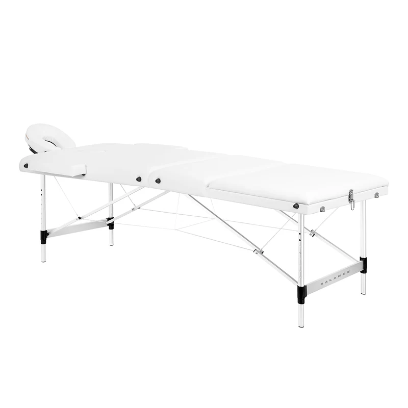 Balance Opklapbare Massagetafel Aluminium 3-Delig Wit – Verstelbaar – Inklapbaar – Eco-Leer – Inclusief Draagtas