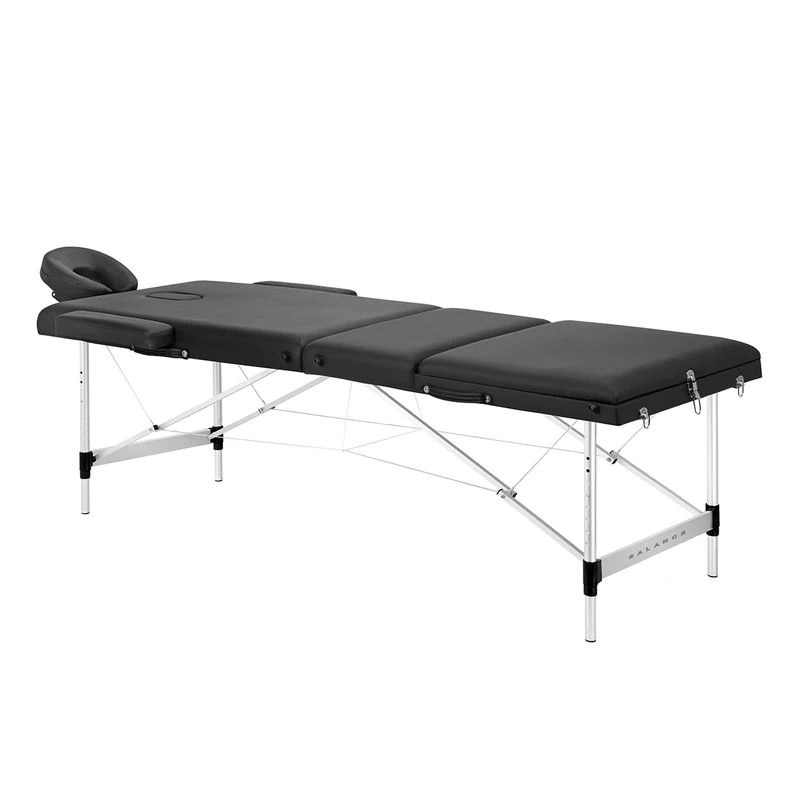 Balance Opklapbare Massagetafel Aluminium 3-Delig Zwart – Verstelbaar – Inklapbaar – Eco-Leer – Inclusief Draagtas