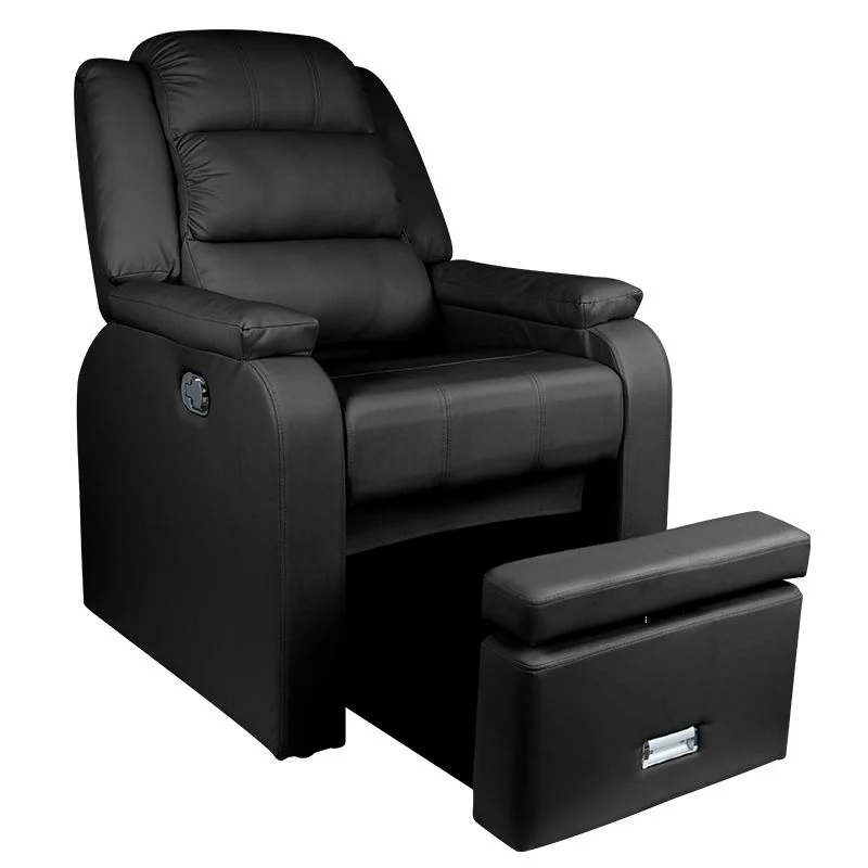 Pedicure Stoel Spa Hilton Zwart – Luxe Behandelstoel met Spa-Functie – Verstelbare Rugleuning & Voetsteun – Eco-Leder