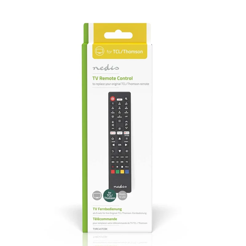 Vervangende Afstandsbediening Geschikt voor: TCL/Thomson - Voorgeprogrammeerd - 1 Apparaat
