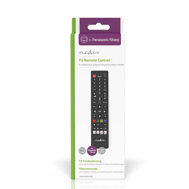 Vervangende Afstandsbediening Geschikt voor: Panasonic / Sharp - Voorgeprogrammeerd - 1 Apparaat