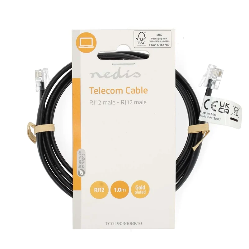 Telecomkabel RJ12 Male - RJ12 Male - 1.00m