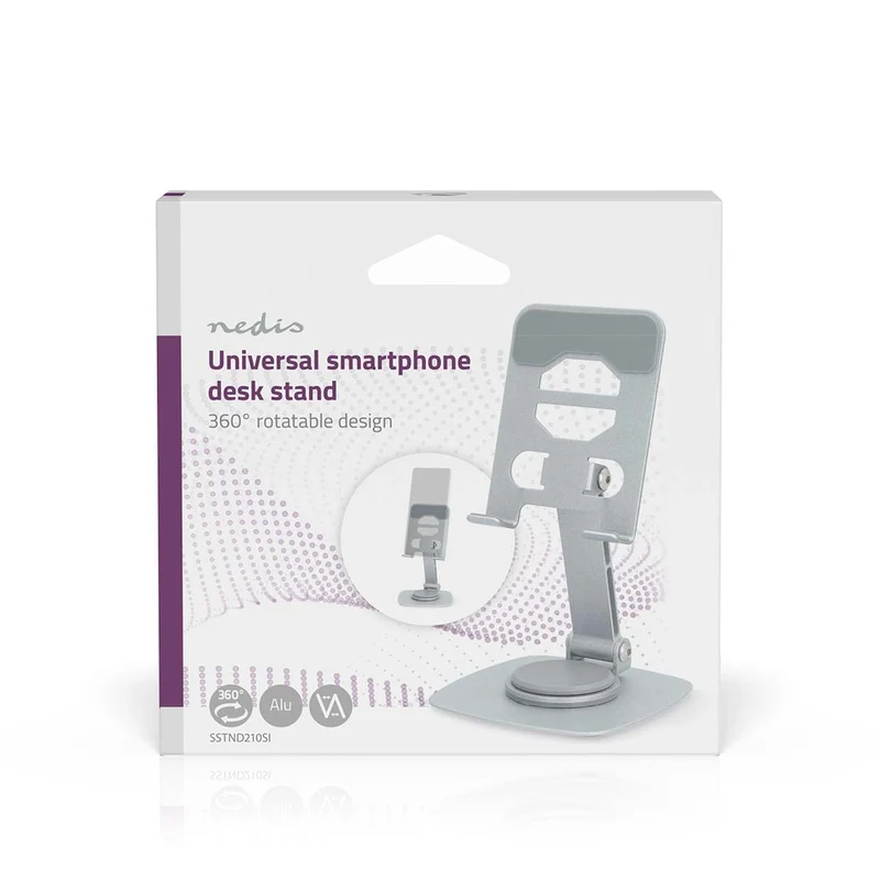 Smartphonestandaard Universeel - Draai- en Kantelbaar - Zilver