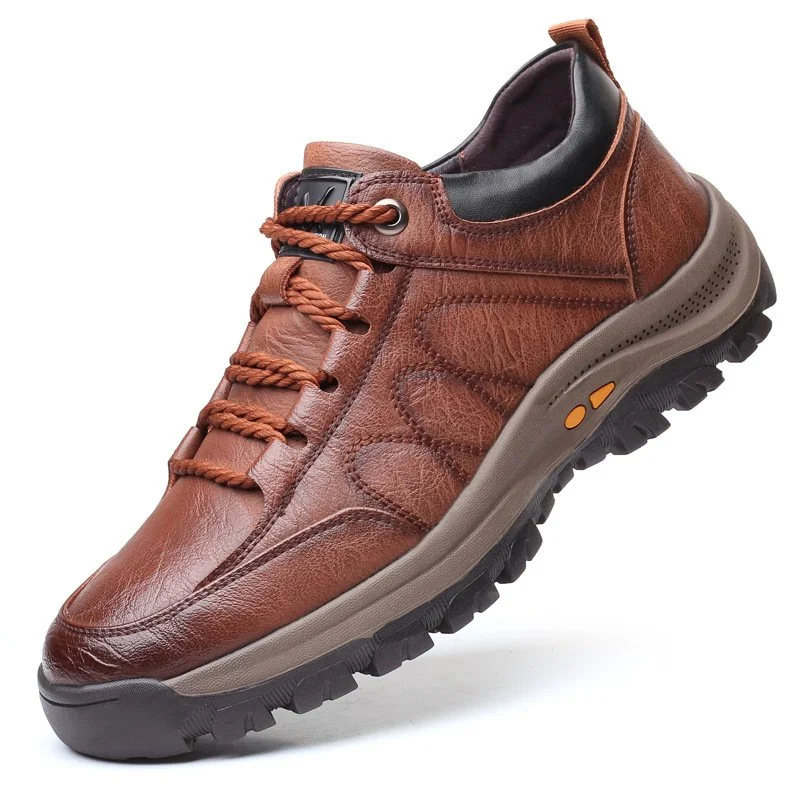 Handgemaakte Herenschoenen Echt Rundleder Ergonomische Zool Waterafstotend Ademend Antislip Zwart Bruin voor Wandelen Dagelijks Comfort | Sansoti