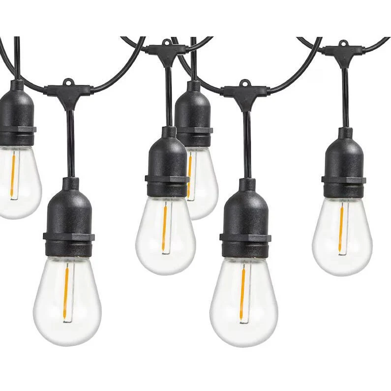 Extra Lange Lichtslinger buiten 20 meter met 20 LED lampen E27 – warm wit – IP44 – koppelbaar – voor tuin, terras en balkon