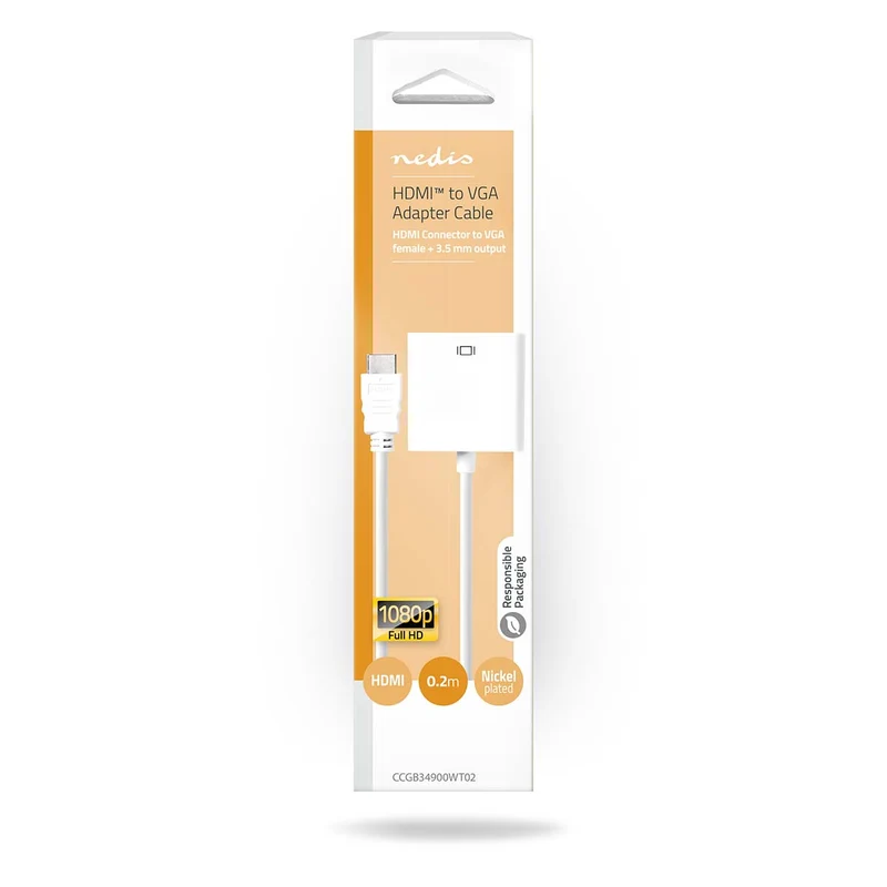 HDMI™-Adapter HDMI™ Connector - VGA Female 15p - Vernikkeld