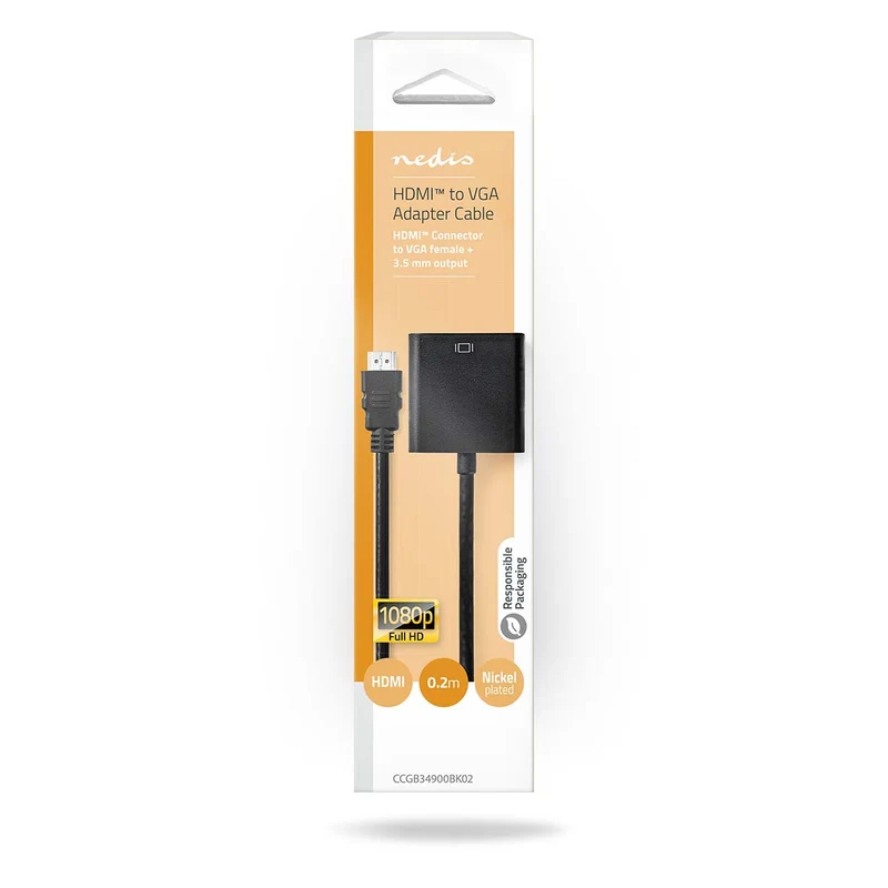 HDMI™-Adapter HDMI™ Connector - VGA Female 15p / 3,5 mm Female - Vernikkeld