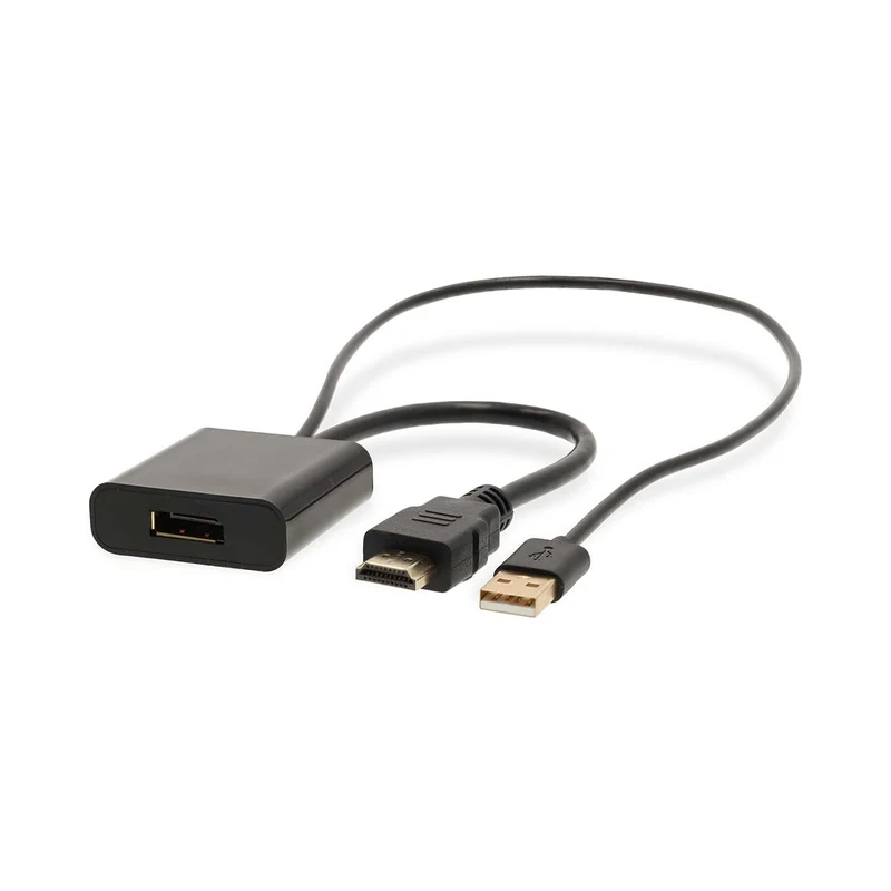 HDMI™-Adapter HDMI™ Connector - DisplayPort Male / USB-A Male - Verguld