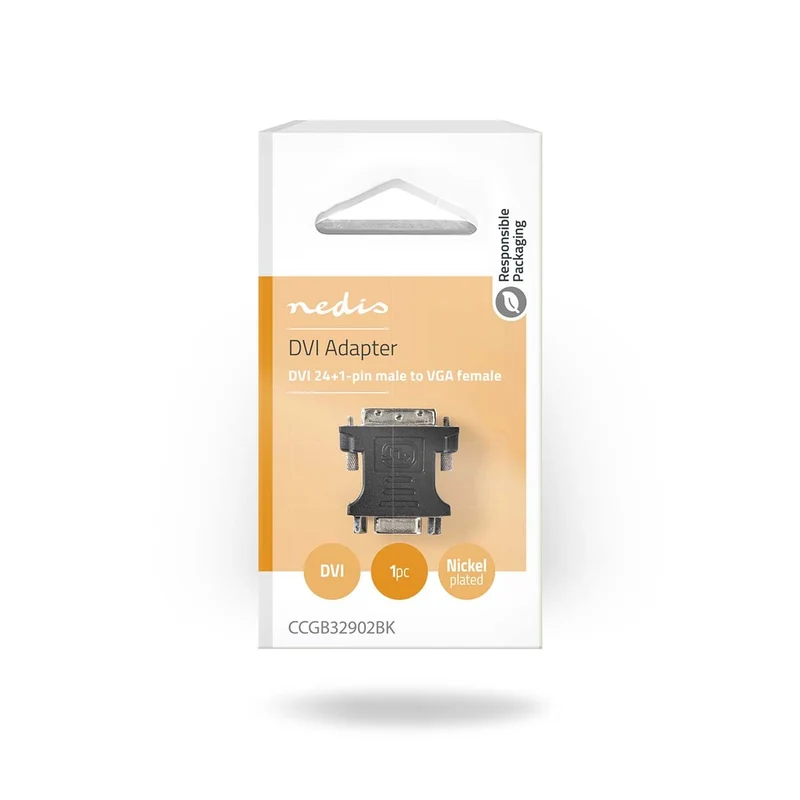 DVI-Adapter DVI-I 24+5-Pin Male - VGA Female 15p - Vernikkeld