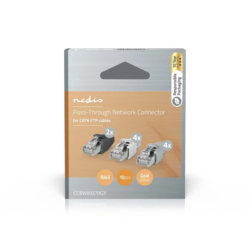 RJ45-Connector RJ45 Pass Through - Stevig/Gesnoerd FTP CAT6 - Recht