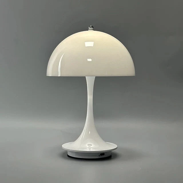 Draadloze Paddenstoel Tafellamp Oplaadbaar 24cm Warm Wit LED Sfeerverlichting Decoratief Binnen Buiten | Sansoti