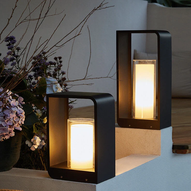 Led tuinlamp voor buiten – vierkante moderne buitenlamp met warm licht | Sansoti