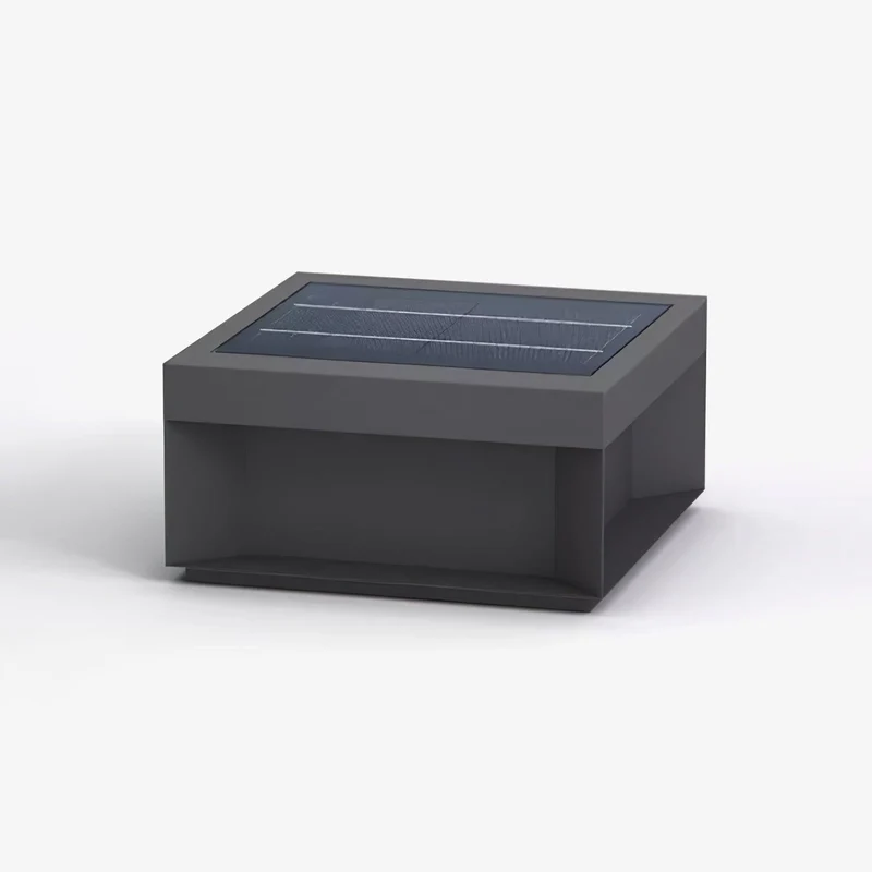 Buiten Tuinlamp Vierkant — Waterdicht IP65 Sokkel Verlichting Zwart Metaal & Matglas — 20×20×10 cm / 30×30×15 cm / 40×40×20 cm / 50×50×35 cm — Solarpaneel of Netaansluiting — 3000K/4000K/6000K — Oprit, Terras, Pad & Hek | Sansoti