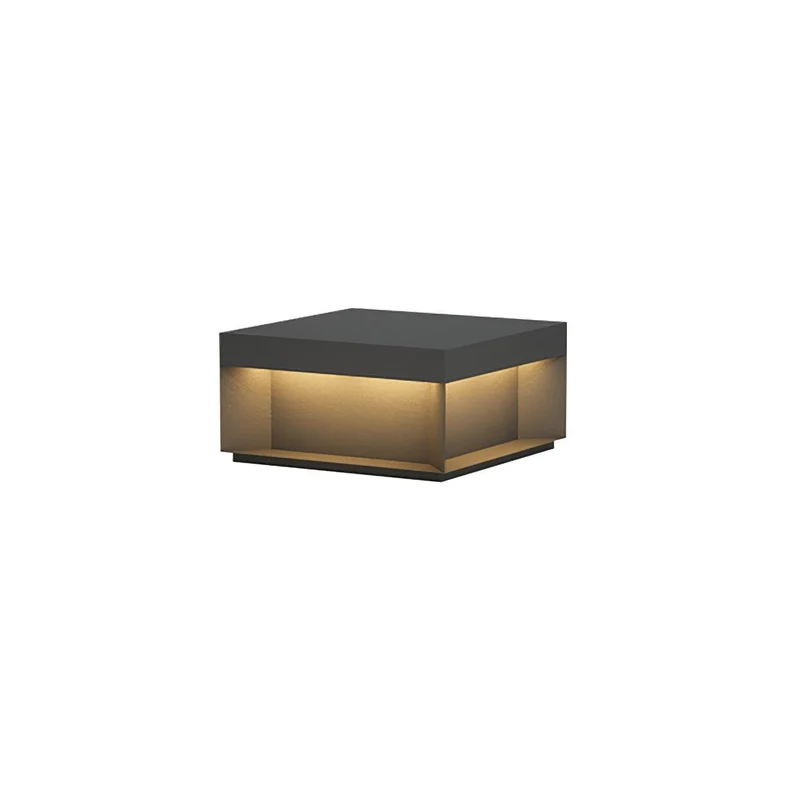 Buiten Tuinlamp Vierkant — Waterdicht IP65 Sokkel Verlichting Zwart Metaal & Matglas — 20×20×10 cm / 30×30×15 cm / 40×40×20 cm / 50×50×35 cm — Solarpaneel of Netaansluiting — 3000K/4000K/6000K — Oprit, Terras, Pad & Hek | Sansoti