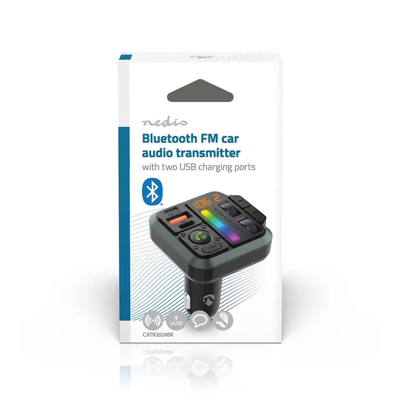 FM-Audiotransmitter voor Auto Gefixeerd - Handenvrij bellen / Luidsprekerfunctie - 1.00"