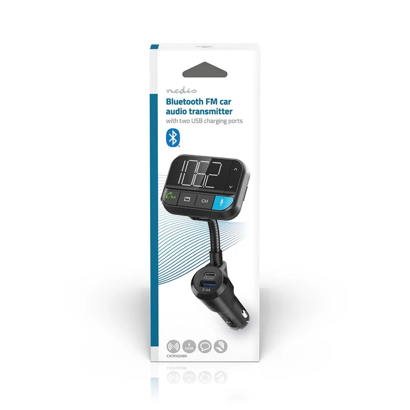 FM-Audiotransmitter voor Auto Zwanenhals - Handenvrij bellen / Luidsprekerfunctie - 2.00"