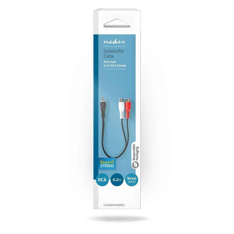 Subwoofer-Kabel RCA Male - 2x RCA Female - Vernikkeld