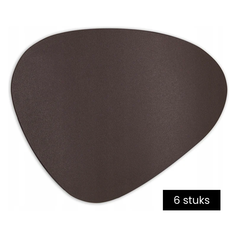 Placemats Set van 6 – Bruine Tafelonderleggers 35 x 45 cm – Kunststof