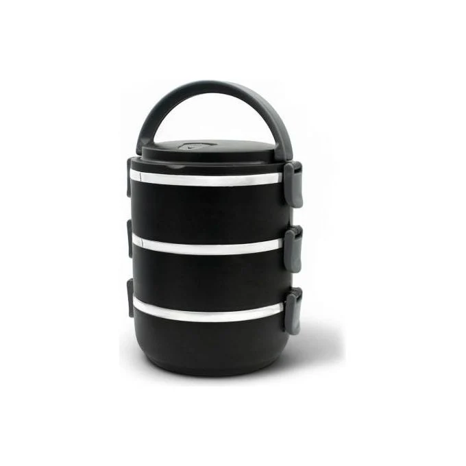 RVS Lunchbox 3-Delig – Stapelbare Maaltijdbak met Handvat