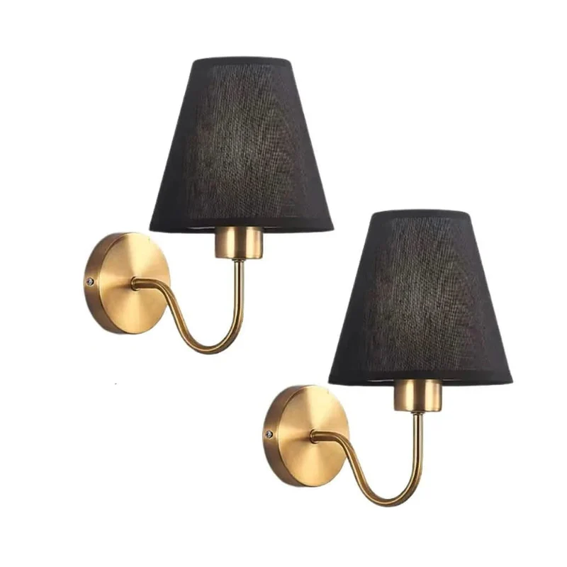 Oplaadbare LED Wandlamp met Afstandsbediening 5W Zwart Goud Accent voor Slaapkamer Hal Woonkamer Draadloze Verlichting | Sansoti